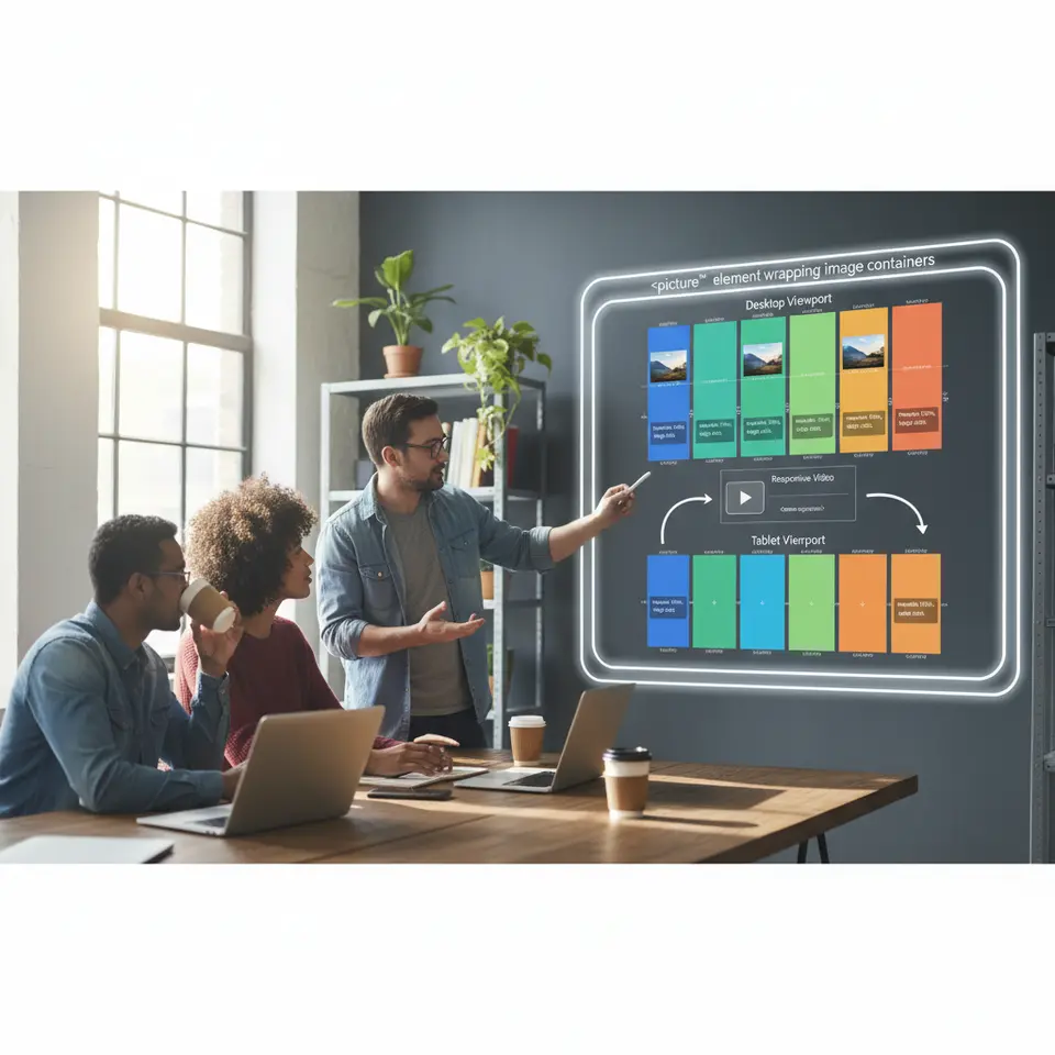 A dynamic diagram of a fluid grid and flexible media layout: show a 12-column grid that collapses to 6 and 4 columns across mobile, tablet, and desktop viewports; include colored columns, gutters, and responsive image/video containers with CSS annotations like “max-width: 100%,” “height: auto,” and a wrapping <picture> element and responsive iframe for video.”></p>
<p>Fluid grids form the backbone of any responsive graphic design system. Unlike rigid pixel-based layouts, fluid grids rely on relative units—percentages, ems, rems—to define columns, gutters, and margins. When the browser window resizes, each element adjusts proportionally. This fluidity allows content blocks to reflow logically, maintaining hierarchy and balance across diverse screen widths.</p>
<p>Popular front-end frameworks like Bootstrap or Foundation provide prebuilt, percentage-based grid systems that accelerate development. Their twelve-column grids can collapse into fewer columns on narrow viewports or expand to multiple columns on desktop displays. Designers can customize these frameworks by overriding variable settings or introducing bespoke breakpoints to align with unique brand guidelines.</p>
<p>Beyond layout structures, flexible media ensures that images, videos, and illustrations resize within their parent containers. A simple CSS rule—such as <code>max-width: 100%;</code> coupled with <code>height: auto;</code>—guarantees that assets never exceed the width of their enclosing element. For responsive graphic design workflows, consider employing the <code><picture></code> and <code>srcset</code> attributes. These HTML features allow browsers to fetch the most suitable image resolution based on device pixel ratio and viewport size, optimizing both clarity and load times.</p>
<p>Video embeds can also benefit from fluid techniques. Wrapping a video iframe within a container styled with <code>position: relative;</code> and using <code>padding-bottom</code> to maintain aspect ratios will keep the video adaptive. By setting the iframe to <code>position: absolute; width: 100%; height: 100%;</code>, it scales uniformly without distortion.</p>
<p>In practice, combining fluid grids with fluid media yields interfaces that honor visual hierarchy and maintain aesthetic integrity. Columns slide in and out, images shrink or expand gracefully, and multimedia elements respond predictably. This cohesion is a hallmark of effective responsive graphic design, enhancing both accessibility and engagement.</p>
<h2>Optimizing Scalable Assets and Vector Graphics</h2>
<p>Scalable assets play a pivotal role in responsive graphic design, offering resolution-independent visuals that look sharp on all screens. Scalable Vector Graphics (SVG) are the gold standard for icons, logos, and simple illustrations because they rely on mathematical paths instead of bitmaps. When embedded inline or referenced via the <code><img></code> tag, SVGs adjust seamlessly to container dimensions without pixelation.</p>
<p>Advanced SVG techniques include using CSS for dynamic styling or embedding JavaScript-driven animations. For example, you might alter stroke colors on hover or trigger path morphing to create engaging micro-interactions. Tools like Adobe Illustrator, Sketch, or Figma can export optimized SVG code, stripping unnecessary metadata to reduce file size. When exporting, ensure that IDs and classes remain meaningful for easier maintenance.</p>
<p>For complex graphics that cannot be fully represented as vectors—photographs, detailed illustrations—employ responsive image techniques. Offer multiple image formats, such as WebP for browsers that support modern compression, and fallback formats like JPEG or PNG for broader compatibility. Combine these with the <code>srcset</code> and <code>type</code> attributes within a <code><picture></code> element to let browsers select the optimal asset. This strategy minimizes bandwidth usage while preserving visual fidelity on high-resolution screens.</p>
<p>Lazy loading further enhances performance by deferring off-screen images until they’re about to scroll into view. Native browser support via <code>loading='lazy'</code> or JavaScript libraries like Lozad.js ensures that initial page loads remain swift, improving user experience and SEO metrics.</p>
<p>Finally, maintain a shared asset repository or design system that houses SVG icons, raster images, and design tokens. Clear naming conventions, version control, and automated optimization scripts empower designers and developers to iterate quickly without introducing redundancy or inconsistency.</p>
<h2>Leveraging Media Queries and Breakpoints Effectively</h2>
<p><img decoding=